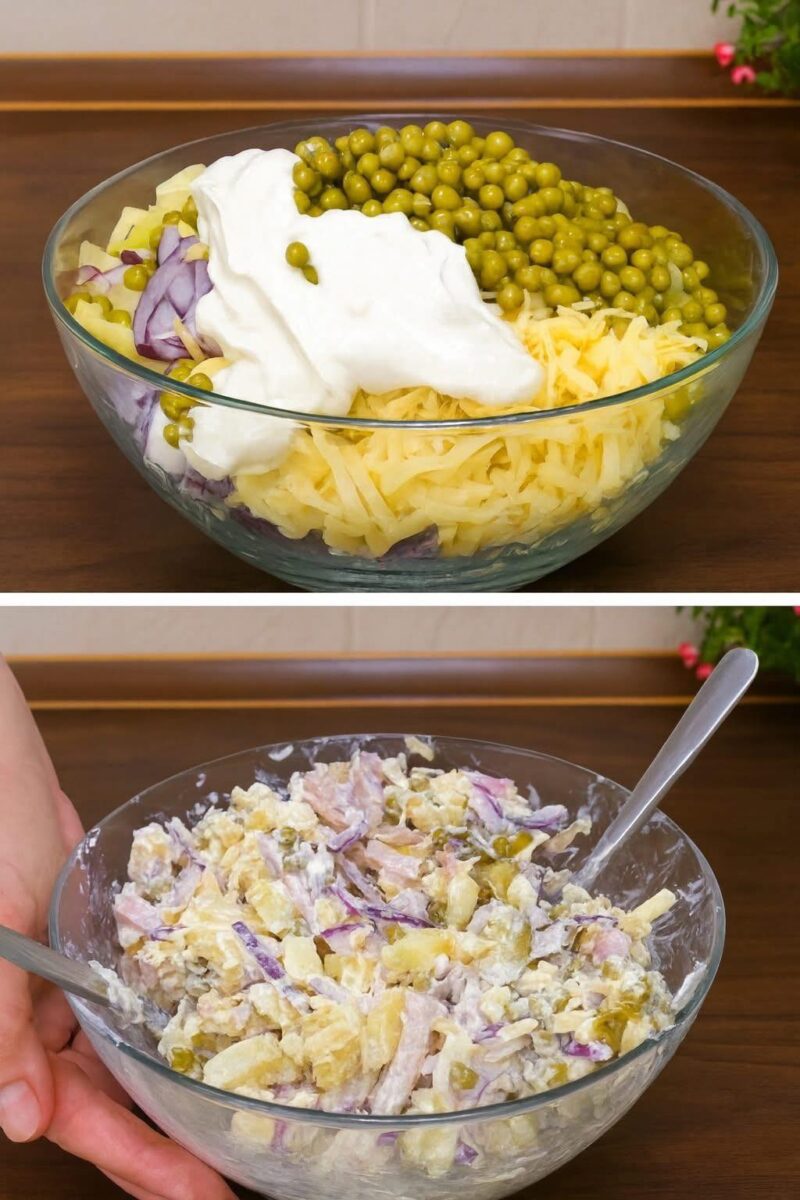 Vecina mi-a dat rețeta. Este o salată foarte căutată pe masă – sățioasă și gustoasă. Iese ieftină, dar delicioasă și hrănitoare. Vecina mi-a dat rețeta. Este o salată foarte căutată pe masă – sățioasă și gustoasă. Iese ieftină, dar delicioasă și hrănitoare.